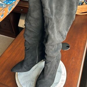 Lane Bryant heeled boots size 11 W inside zipper soft faux suede new 3.5” heel